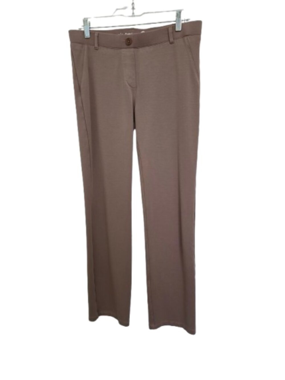 Betabrand Large Pointe Knit Dress Yoga Pants Light Khaki Straight Leg